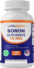 Vitamatic Chelated Boron (as Glycinate) 10mg - 240 Tablets