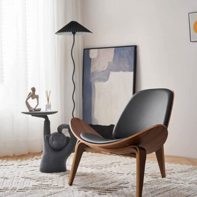 DE Sessel Loungesessel Kreativer Dreibein-Designer Einzelsofa Akzentstuhl Smile