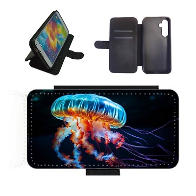 Jellyfish Handyhülle Wallet Flip Cover für iPhone Samsung Pixel JEL1 hübsch