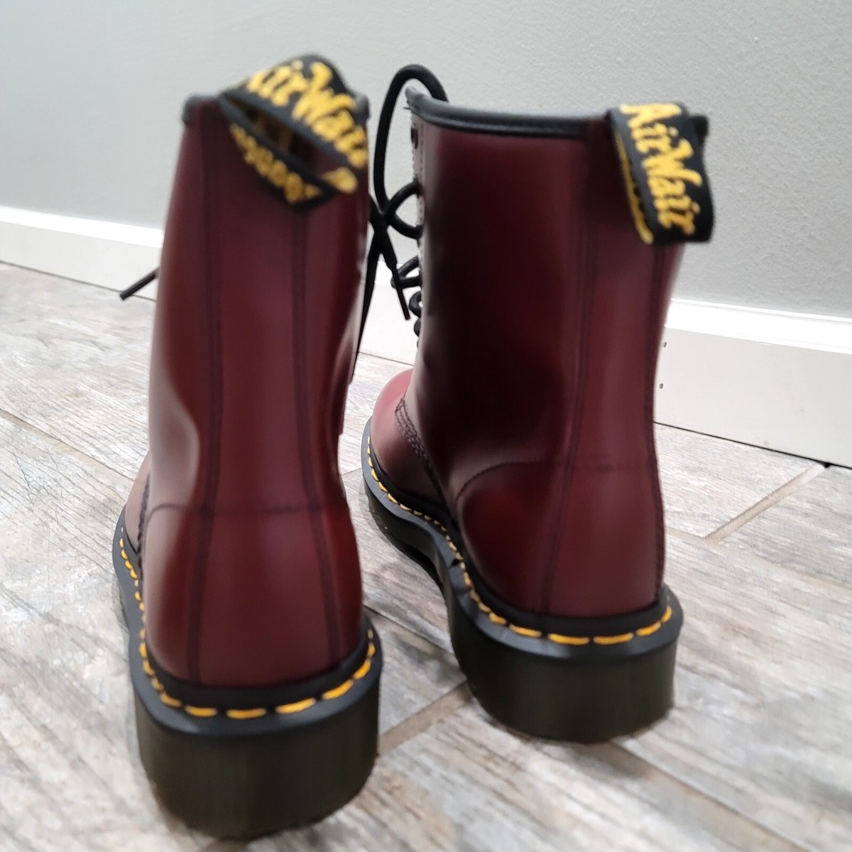 Dr. Martens 1460 Smooth Leather Lace Up Oil Resistant Boots Red