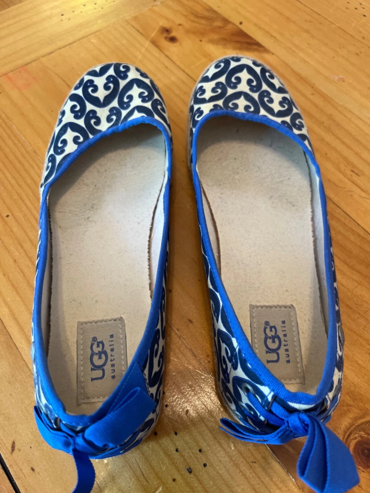 Mocassini blu UGG scarpe basse slip on Indah Marrakech espadrilla taglia 9 donna