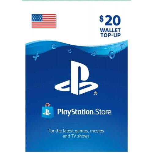 Sony US Playstation Network Playstation Store PSN USD 20 Dollar Code PS5 PS4 - Photo 1 sur 1