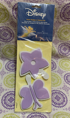 Disney Tinkerbell Paint Stamps Stencil Kit Flower Butterfly Wall Design Art