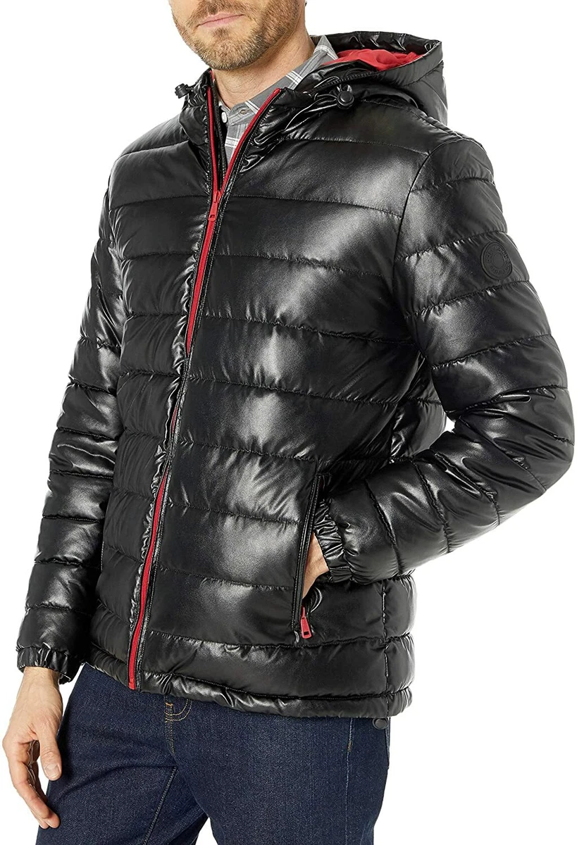 Cole haan faux sales leather faux down jacket