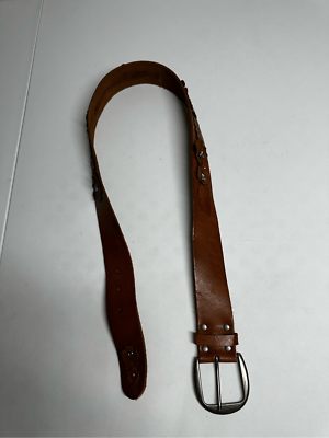 Rare Hollister Co. Leather Tea Rose Appliqué Brown Belt  Size S Rare Hollister Co. Leather Tea Rose Applique Brown Belt Size  main image 3