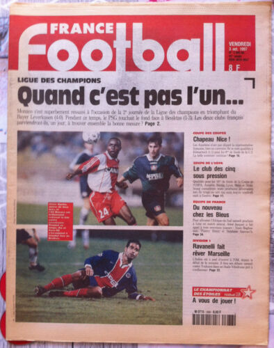 FRANCE FOOTBALL 3/10/1997; Ligue des champions/ Ravanelli/ / coupe de l'UEFA - Imagen 1 de 1