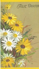 3 THREE PORTUGUESE EASTER Greeting CARDs Feliz Pascoa Flowers