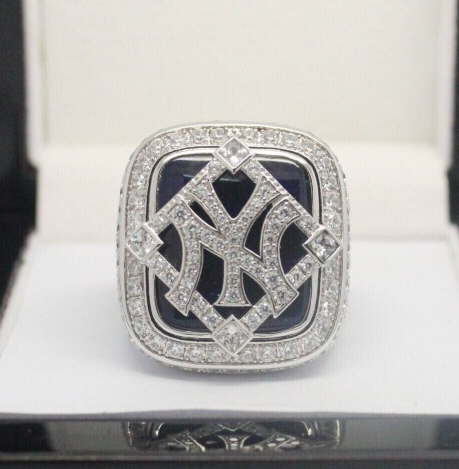 2009 New York Yankees World Series Championship Ring, Gift For Dad, Silver Ring
