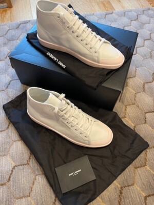 Saint Laurent Lace -up Joyce Leather Mid Sneakers Women Size EU40/ US 10