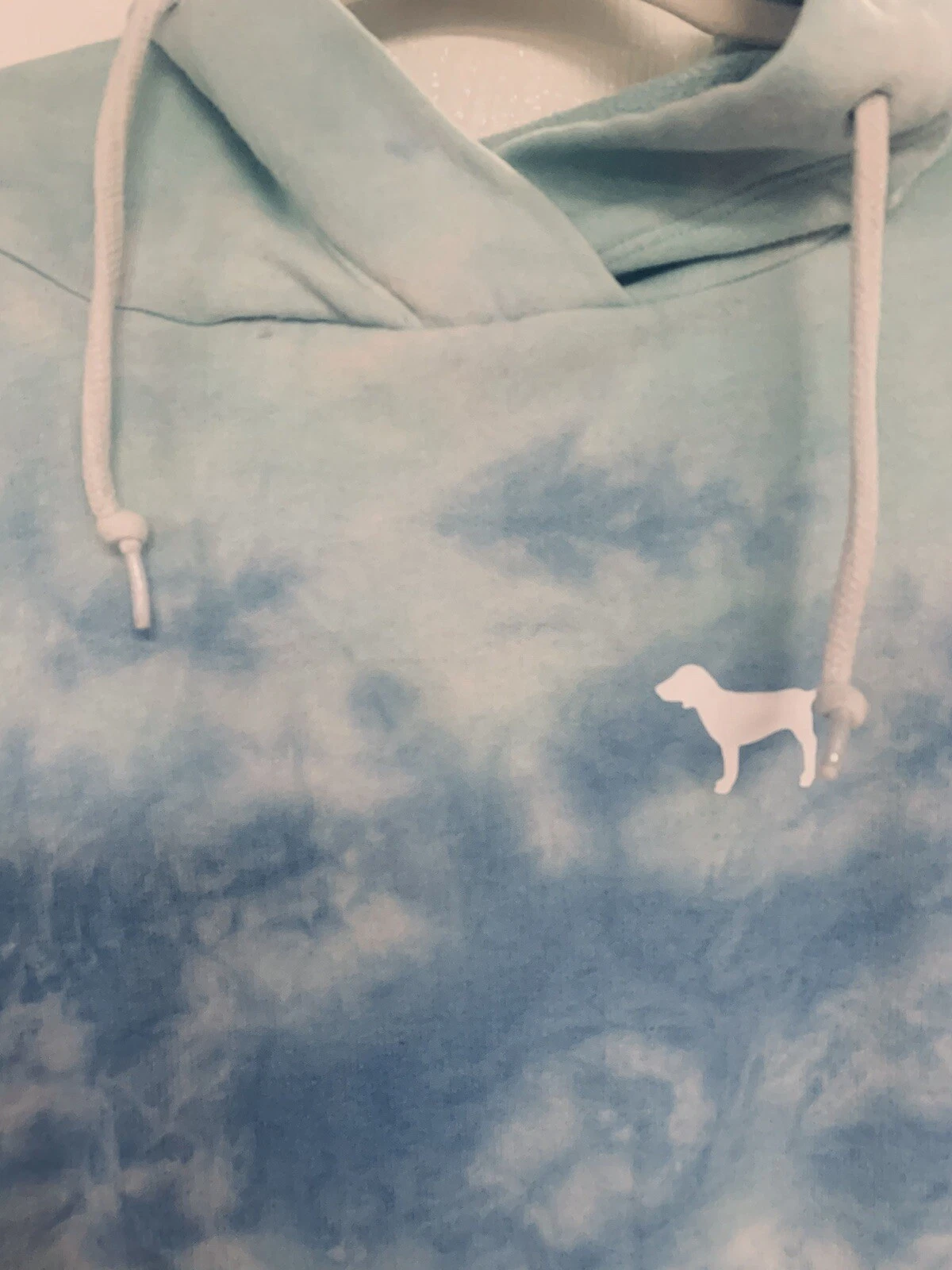 UNDERCOVER Victoria's Secret Maglione Donna L Tye Dye Blu Pullover Felpa con Cappuccio XS