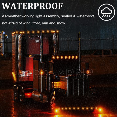 10X 3/4"LED Round Side Marker Lights Amber Truck Trailer Bullet Clearance Light - Bild 7 von 7