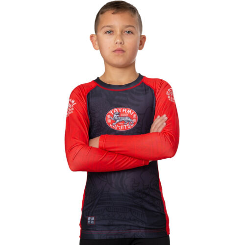 Tatami Fightwear Kid's Takedown Tiger Eco Tech Recycled Rashguard - Black - Picture 4 of 8