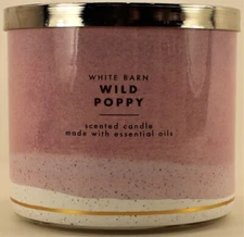 Bath & Body Works White Barn WILD POPPY 3 Wick 14.5 Oz Scented Candle