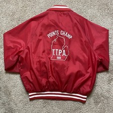 Vintage Michigan TTPA Thumb Tractor Pulling Points Champ Jacket 1988 Size XL Red