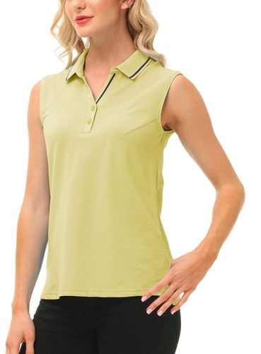 Women Button Golf Polo Gym Sleeveless Shirt T-shirt Casual Climbing Tennis Top - Picture 87 of 182