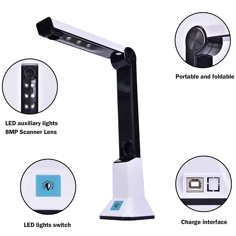 Document Camera for Teachers, Portable USB Document Camera Scanner