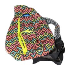 Kavu Original Crossbody Rope Sling Bag Neon Montage Geometric Women's Bag USED