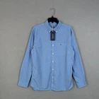 Vineyard Vines Shirt Mens Medium Blue Check OTG Performance Stretch Long Sleeve