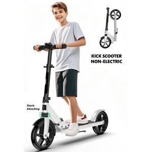 LNOW Foldable Kick Scooter-8 in Big Wheels for Kid, Teens & Adults, 4 Adjustable