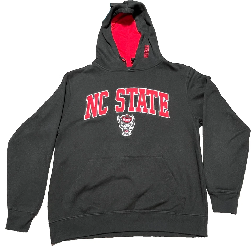 NC State Wolfpack Hoodie Mens Small Black Sweatshirt Embroidered Logo Vintage - Image 2 of 4