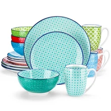 vancasso Macaron 16-Piece Porcelain Dinnerware Set for 4 Complete Tableware Set