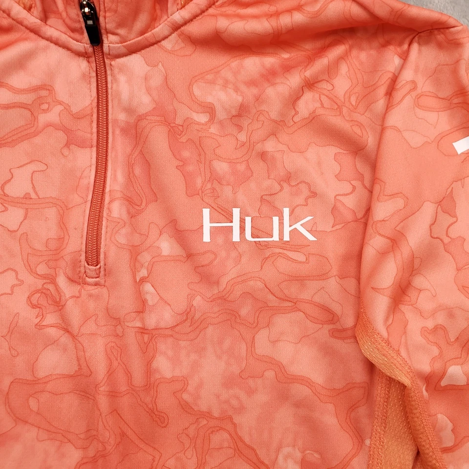 Camisa con Capucha de Pesca Huk Para Mujer Pequeña Camuflada Protección Solar Rendimiento UPF Foto 3 de 4