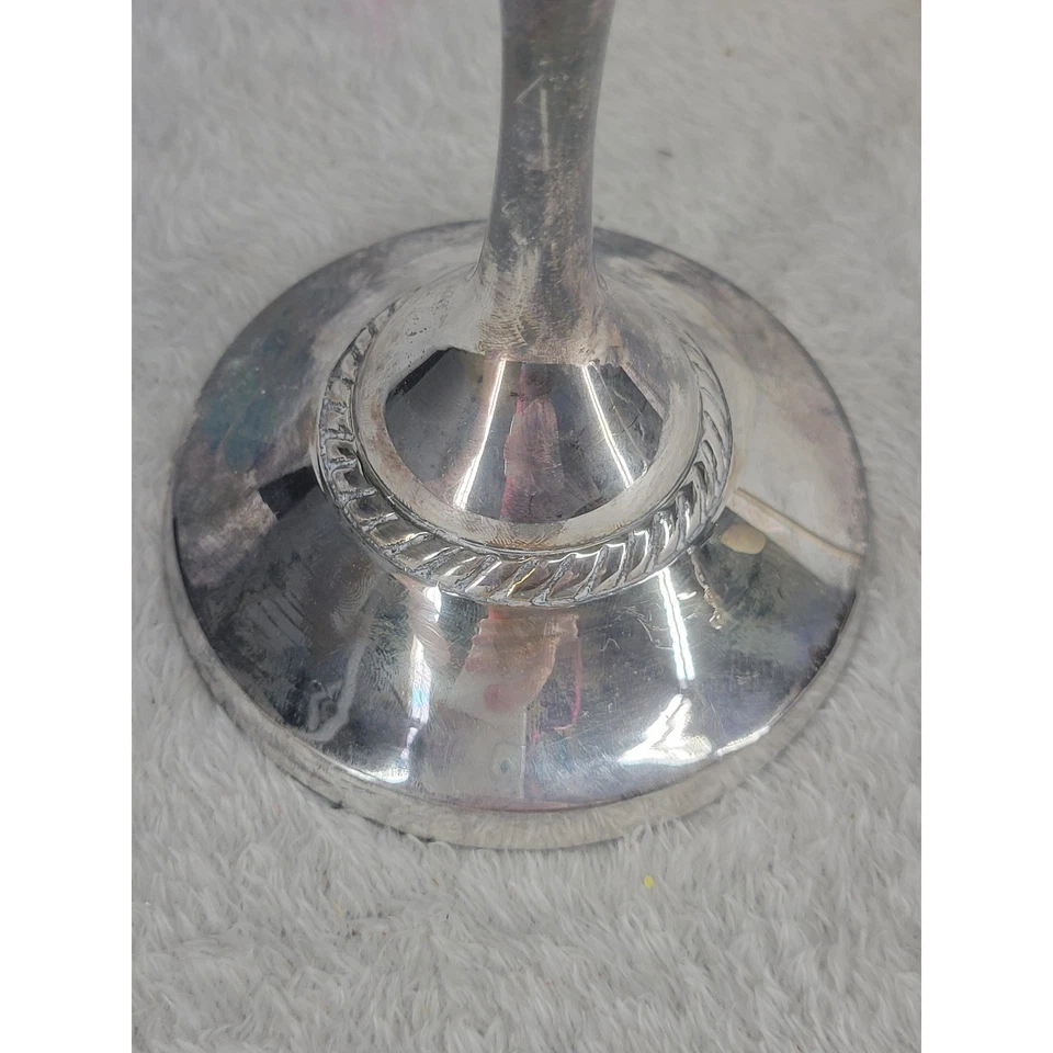 Juego de 2 soportes cónicos torcidos Pottery Barn de metal plateado Foto 4 de 4