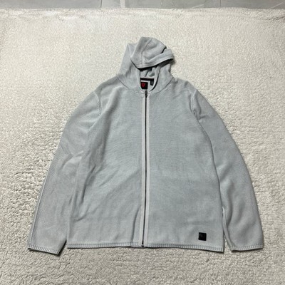 Strellson Jacket Men Extra Large Gray Knit Full Zip Sweater Hoodie Casual