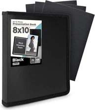 Dunwell Photo Album 8x10 (Black) with Mounting 8x10" w/ BLK Paper, Black 