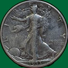 1933-S Walking Liberty Half Dollar Extremely Fine XF Coin, Cleaning #35757