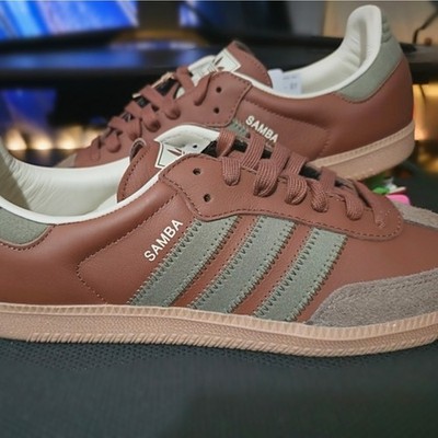 adidas Samba Brown Olive Men's Soccer Sneaker Athletic Shoes