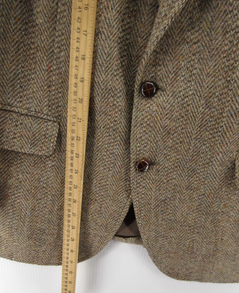 Abrigo deportivo Harris Tweed vintage para hombre 42 marrón Blazer lana escocesa espiga * Foto 4 de 4