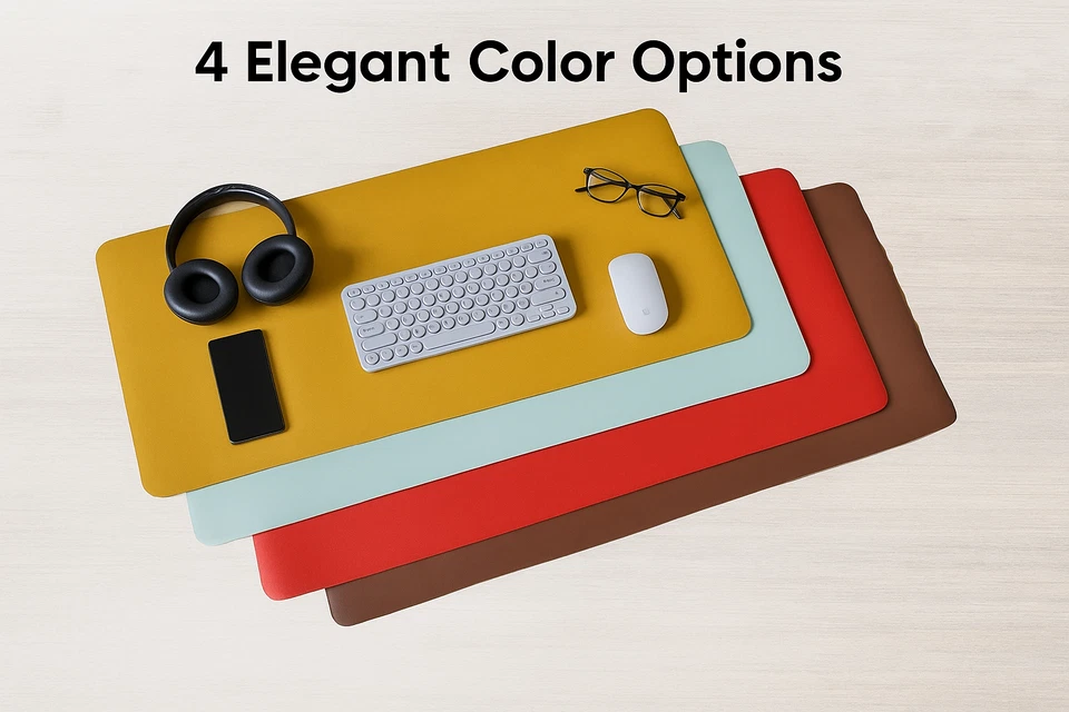 Large PU Leather Desk Pad 31.5"x15.7" – Waterproof Dual-Sided Desk Mat, Writing - Image 2 of 4