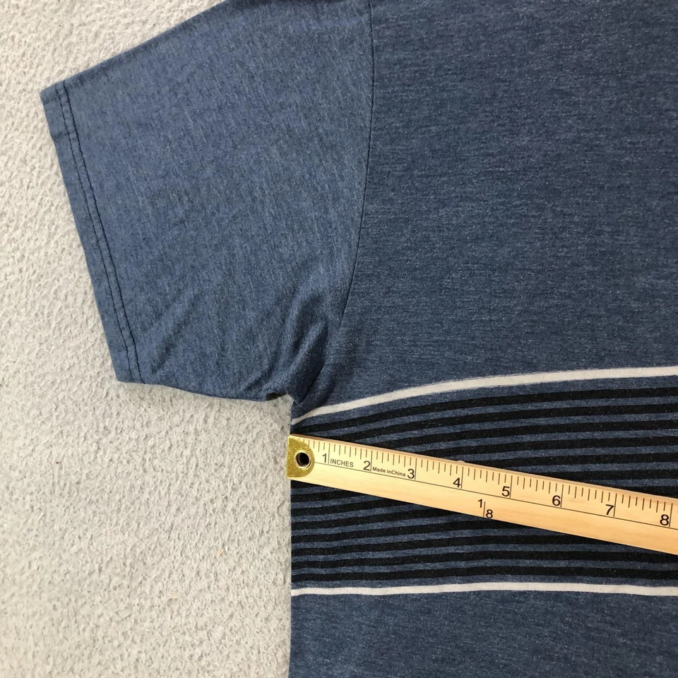 Volcom Shirt Mens XXL Blue Striped Crewneck Short Sleeve Casual Tee - Image 2 of 4