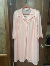 Vintage Pink Satin Button-Front Nightgown and robe set
