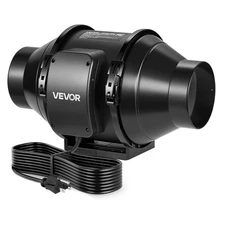 VEVOR Inline Duct Fan, 4 in Quiet Inline Exhaust Fan, 180 CFM Powerful AC-Motor