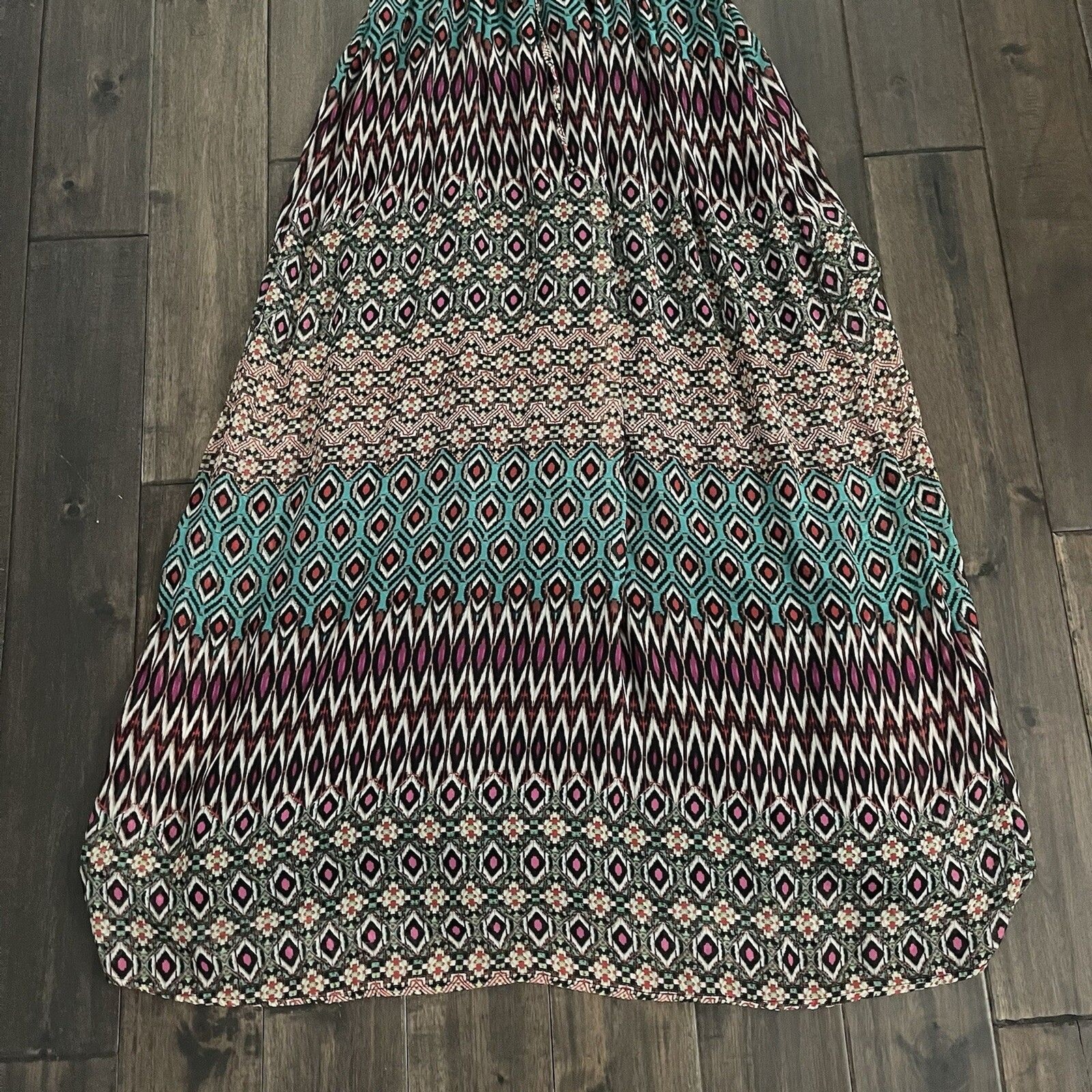 Doe & Rae Multi Patterned Spaghetti Strap Maxi Dr… - image 2