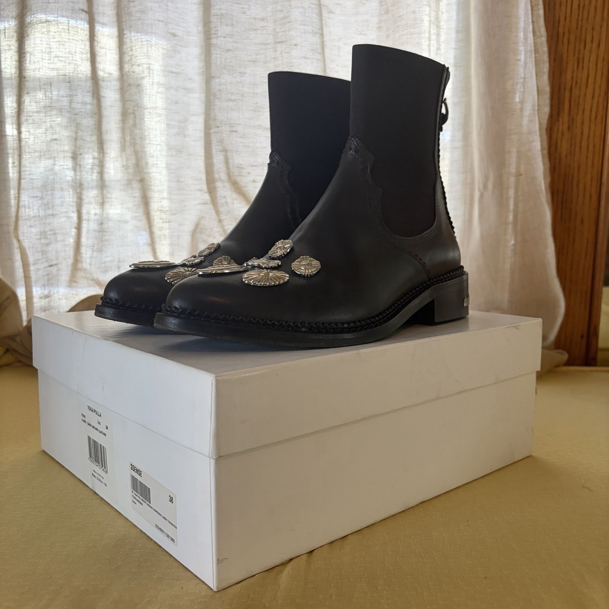 Toga Pulla SSENSE Brown Leather Boots Silver US W 8 EU 38 - SSENSE