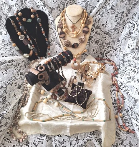 Vintage Bohemian Tribal Estate Costume Jewelry Mixed Lot 24 Pcs. Beaded