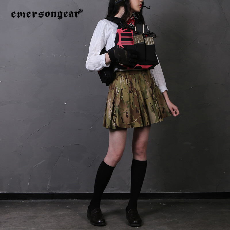 EmersongearS Tactical Camo Pleated Skirt Women Girl High-waist