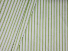 Drapery Upholstery Fabric Woven Cotton Ticking Green/White Stripe 30K DRubs 55"W