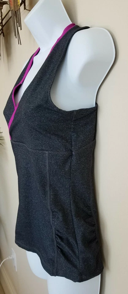 Athleisure Womens Top Shirt Workout  Racerback Kyodan Bra Petite Small Ex - Image 3 of 4