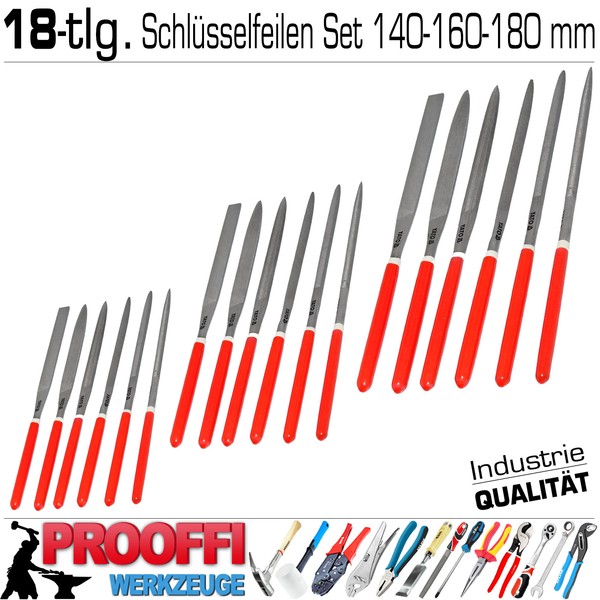 18-Tlg SchlüSselfeilen Nadelfeilen PräZisions Modelbau Metall Feilen 140 160 180-image
