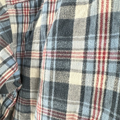 Woolrich Mens Flannel Plaid Shirt Large Blue Outdoor Wear Pockets Logo Classic - Picture 20 of 21