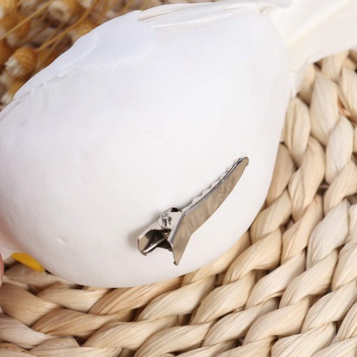 Home Decor 2Pcs Artificial Birds Pigeon Artificial Doves White Artificial Bir... - Picture 7 of 9