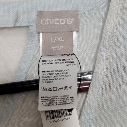 Chico's Womens poncho Size L/XL blue multi beachy tropical bathing suit cover - Picture 4 of 10