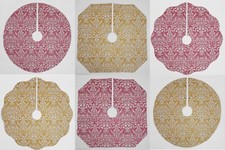 Damask Christmas Tree Skirt 3 Shapes Available 2 Colors Available