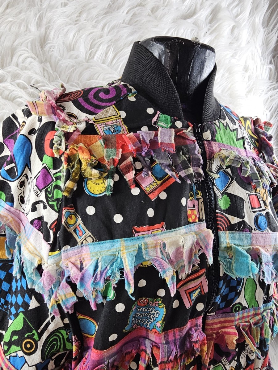 Vintage Rare 90s Paula Sweet Muslin Mink Floral Jacket Size Medium 