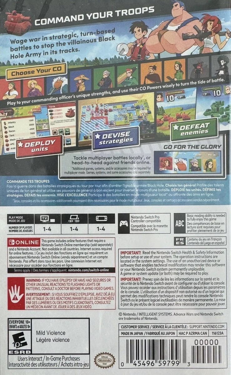 Advance Wars 1+2 Switch 海外版中古 advance wars 1+2 re boot camp
