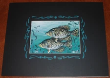 Michael Everett Print Black Crappie Fish Art Matted Poster S/# 20 Grateful Dead